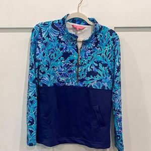 Lilly Pulitzer Popover Jacket Sweatshirt Quarter Zip